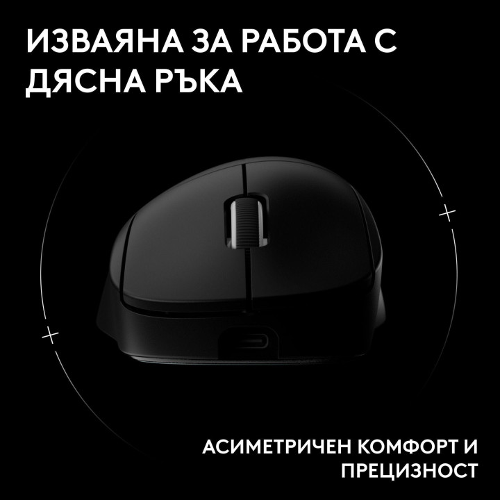 Безжична геймърска мишка Logitech G Pro X Superlight 2 DEX SE, 32000 dpi, черна - 910-007833 - 2