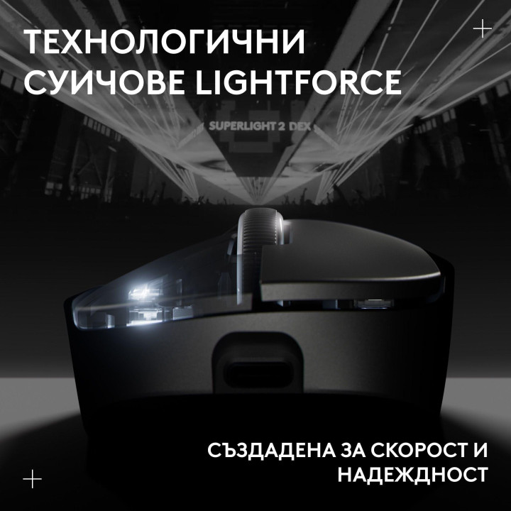 Безжична геймърска мишка Logitech G Pro X Superlight 2 DEX SE, 32000 dpi, черна - 910-007833 - 3