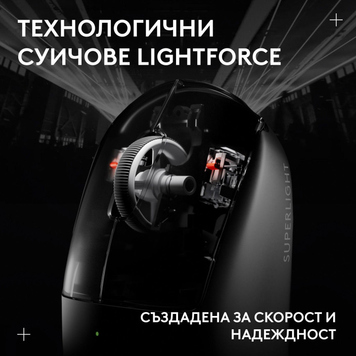 Безжична геймърска мишка Logitech G Pro X Superlight 2, HERO 2 32000 dpi, Black - 910-007801 - 2