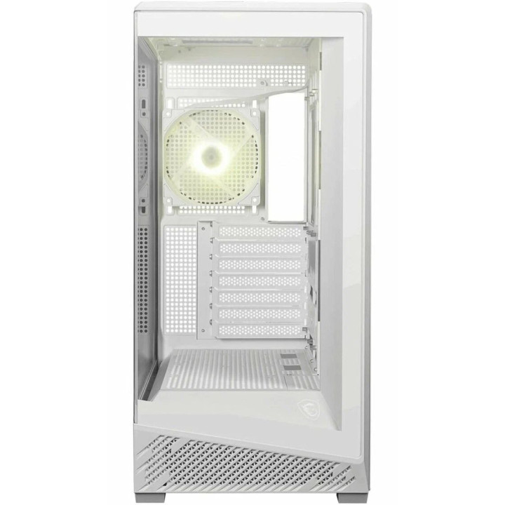 Кутия за компютър MSI MAG PANO 130R PZ WHITE, Mid-Tower, ATX, 4x 120mm ARGB вентилатора, Tempered Glass, бяла - 306-7G32W21-HH9 