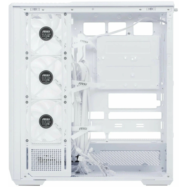 Кутия за компютър MSI MAG PANO 130R PZ WHITE, Mid-Tower, ATX, 4x 120mm ARGB вентилатора, Tempered Glass, бяла - 306-7G32W21-HH9 