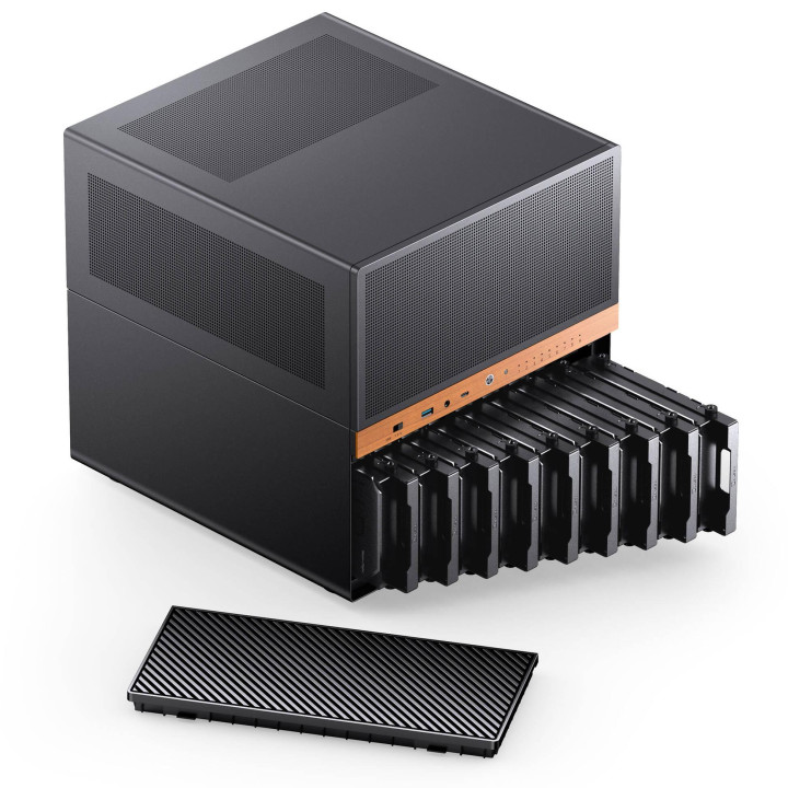 Кутия за компютър Jonsbo N6 NAS, Micro-ATX, Mini Tower, черна - GEJB-185 - 5