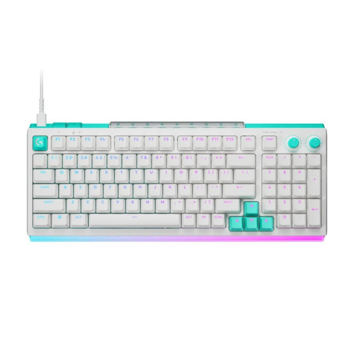 Геймърска механична клавиатура Logitech G512 X, 98%, Dual Swap Analog/Mechanical, RGB подсветка, USB, бяла - 920-014003 - 1
