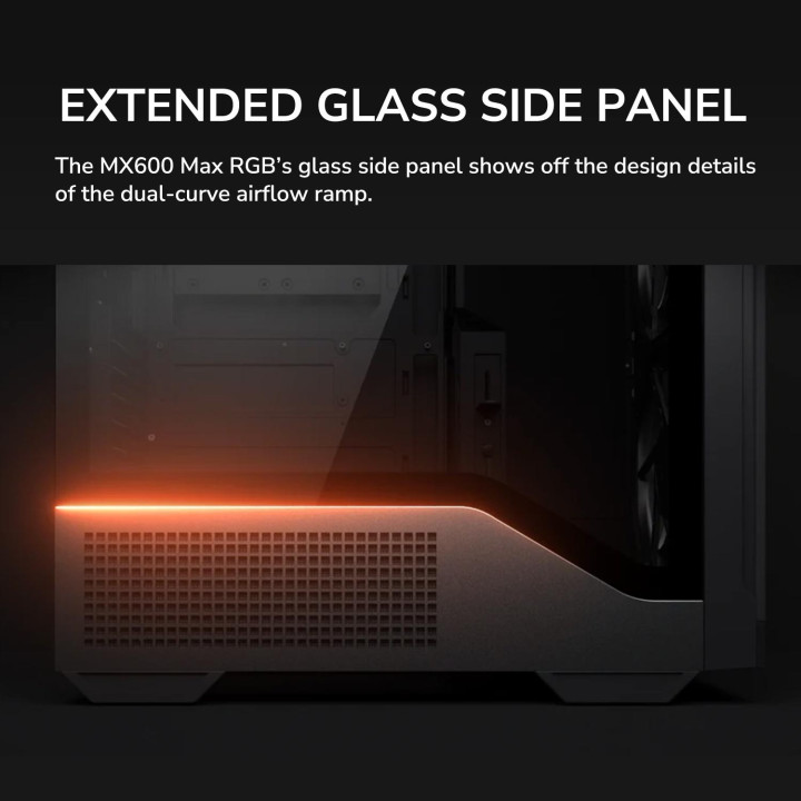 Кутия за компютър COUGAR MX600 Max RGB Black, 2x200mm ARGB PWM вентилатора - CGR-2ZA50B-RGB - 6