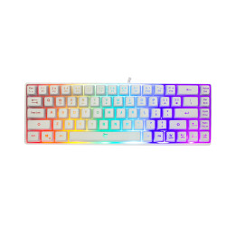 Геймърска клавиатура White Shark RONIN, 60%, Membrane Switches, 68 клавиша, Rainbow подсветка, Бяла - RONIN-W-US - 1