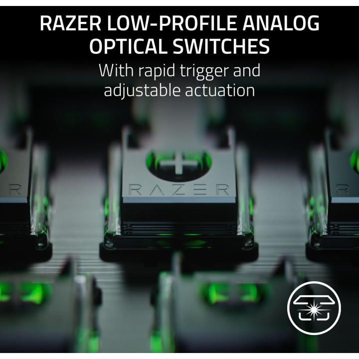 Bluetooth механична нископрофилна геймърска клавиатура Razer Huntsman V3 Pro, Tenkeyless, 8KHz, US Layout - RZ03-05850100-R3M1 -
