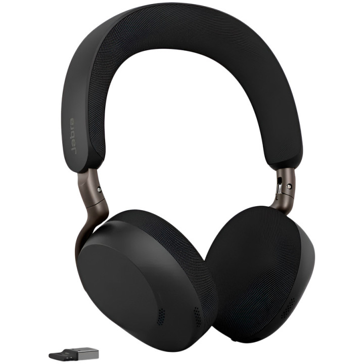 Слушалки Jabra Evolve3 75, безжични, Bluetooth 5.3, ANC, 32mm говорители, микрофон, до 22ч автономност, USB-C, черни - 37599-999