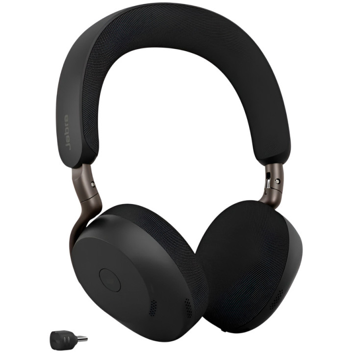 Слушалки Jabra Evolve3 75, Безжични, Bluetooth 5.3, ANC, Микрофон, USB-C, Черни - 37599-999-989 - 1