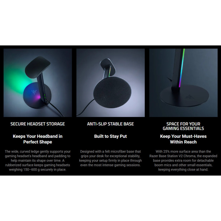 Поставка за слушалки Razer Base Station V3 Chroma - RC21-02360100-R3M1 - 5