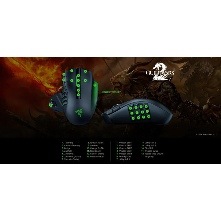 Безжична геймърска мишка Razer Naga V2 Pro - RZ01-05660100-R3G1 - 2