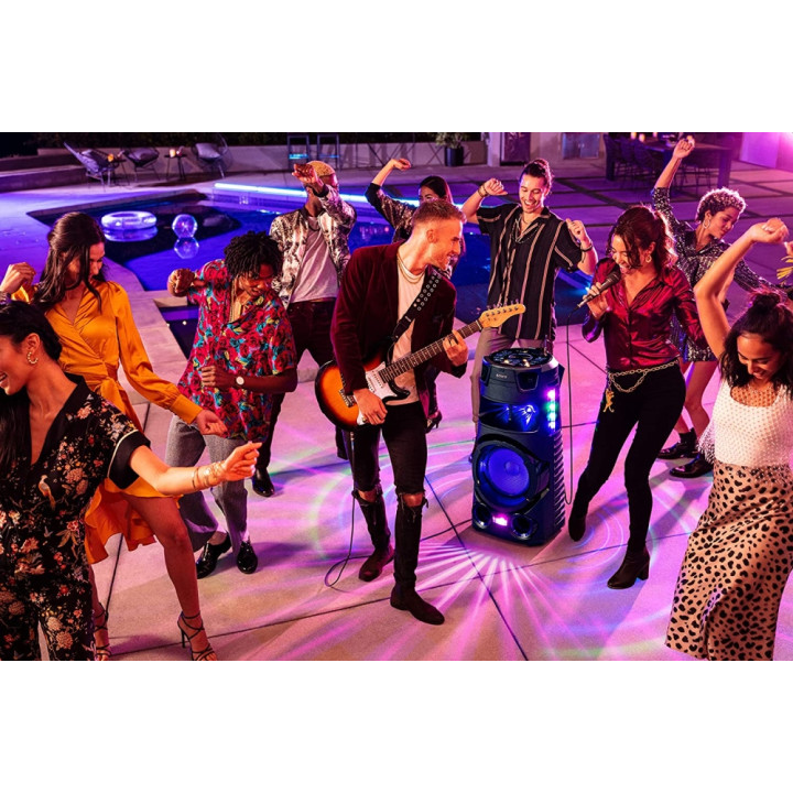 Аудио система Sony MHC-V73D, Bluetooth, HDMI, USB, CD/DVD Player, 360° Sound, Karaoke, FM Radio, RGB Party Light - MHCV73D.CEL -