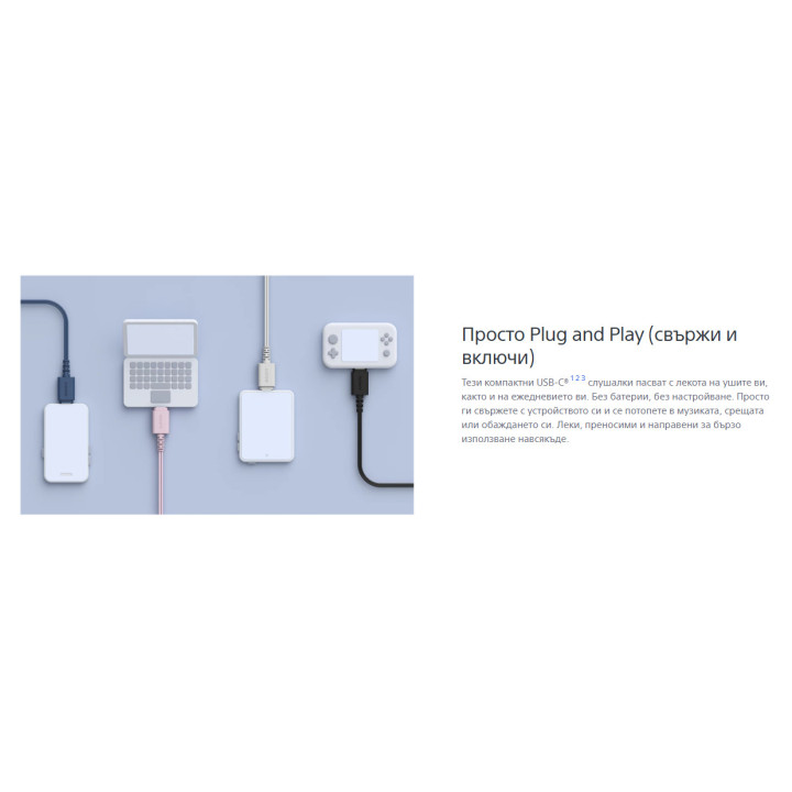 Слушалки Sony IER-EX15C, In-ear, USB Type-C, микрофон, бели - IEREX15CW.CE7 - 2