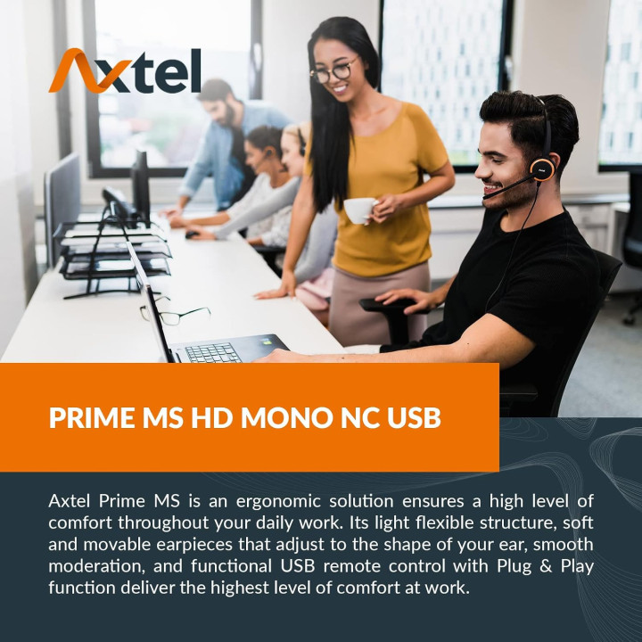 Слушалка Axtel PRIME HD, моно, MS, NC, USB - AXH-PRIMSM - 2