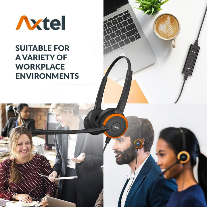 Стерео слушалки Axtel PRIME HD, USB, шумопотискане - AXH-PRIMSD - 5