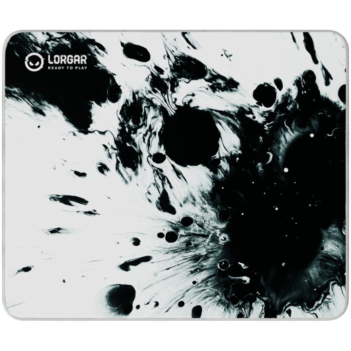 Подложка за мишка LORGAR, 500x420x3mm, бяло-черен дизайн - LRG-MPA14L - 1