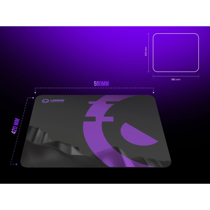 Подложка за мишка LORGAR, 500x420x3mm, Purple/Black - LRG-MPA15L - 11