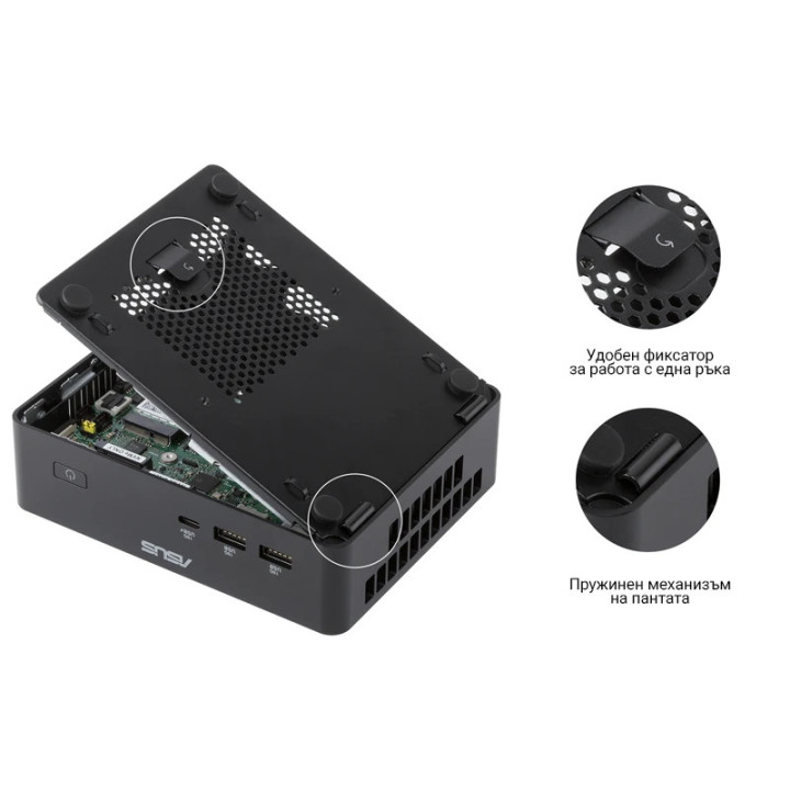 Мини компютър ASUS NUC 16 PRO RNUC16GDKW96C002, Intel Core Ultra 9 378H, Intel Arc B390, 32GB LPDDR5-8533, без SSD, Wi-Fi 7 - 90