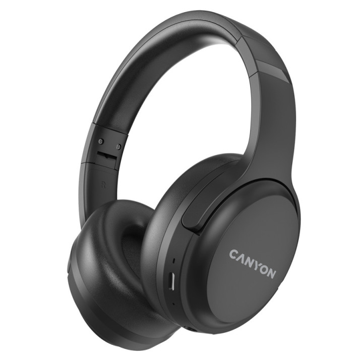 Безжични слушалки Canyon OnRiff 5, Bluetooth 6.0, до 30ч, USB-C, черни - CNS-CBTHS5B - 1