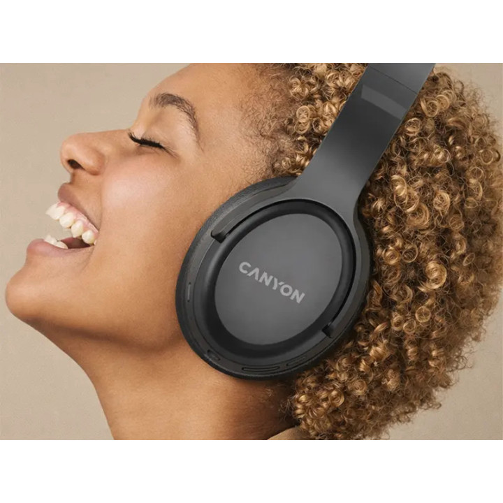 Безжични слушалки Canyon OnRiff 5, Bluetooth 6.0, до 30ч, USB-C, черни - CNS-CBTHS5B - 5