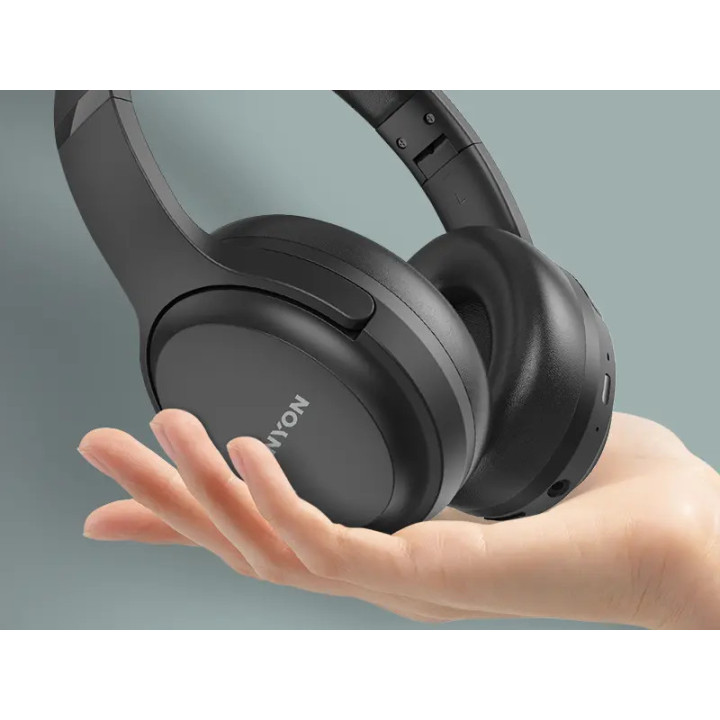 Безжични слушалки Canyon OnRiff 5, Bluetooth 6.0, до 30ч, USB-C, черни - CNS-CBTHS5B - 6
