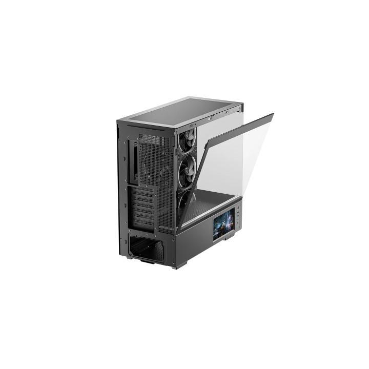 Кутия за компютър DeepCool CH690 LCD, Middle Tower, ATX/mATX/Mini-ITX, Tempered Glass, 4x140mm ARGB вентилатора, 7" LCD дисплей 
