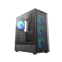 Кутия за компютър DeepCool CC550, Middle Tower, ATX, Tempered Glass, 4x 120mm ARGB вентилатора - R-CC550BKANA4-G - 1