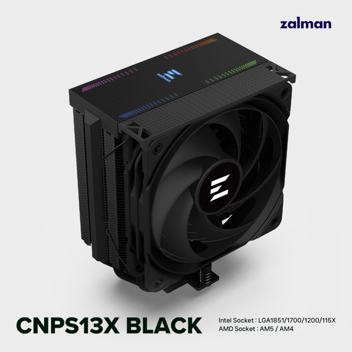 Охладител за процесор Zalman CNPS13X, 120mm вентилатор, 5x топлинни тръби, TDP 240W - CNPS13X BLACK - 2