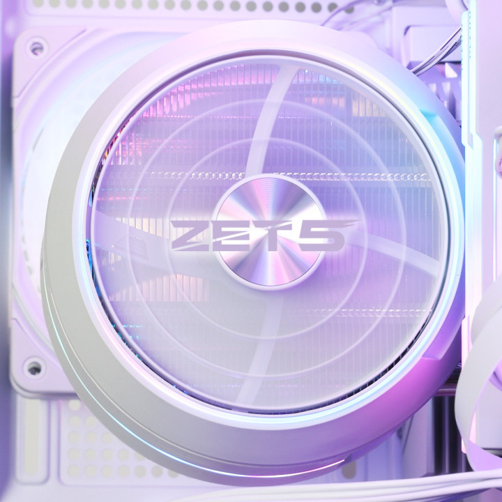 Охладител за процесор ZALMAN ZET5, 220W TDP, 5x топлинни тръби, 120mm вентилатор, бял - ZET5 WHITE - 2
