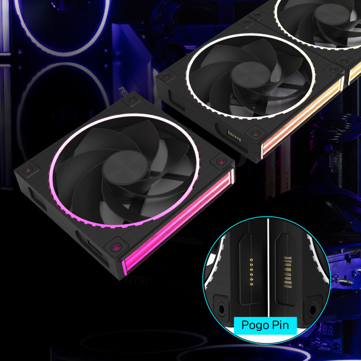 Вентилатор Zalman ZM-DF 120R, 120mm PWM RGB - ZM-DF120R BLACK - 3