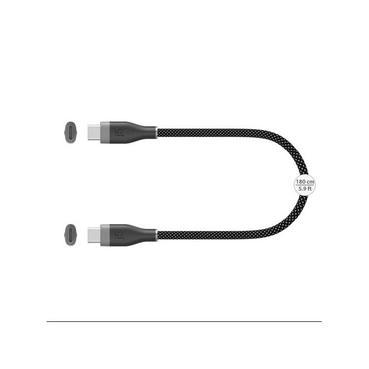 Кабел j5create USB-C към USB-C, 1.8m, 60W, 480Mbps - JUCX05 - 2