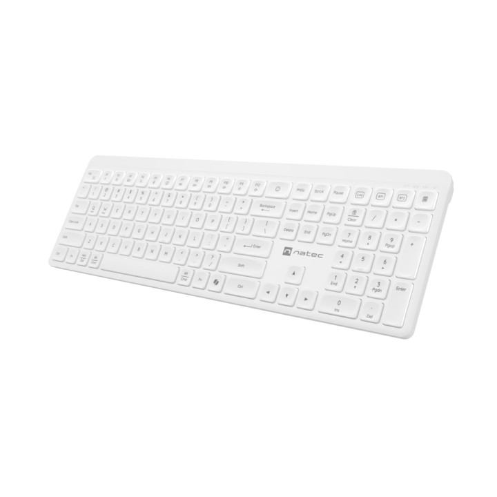 Безжична клавиатура Natec Tang, Bluetooth + 2.4GHz, Silent, Slim, Бяла - NKL-2469 - 3