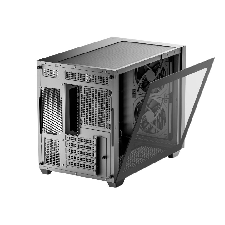 Кутия за компютър DeepCool CG330 MESH, Mini Tower, mATX, Tempered Glass, 3x ARGB вентилатора - R-CG330MESH-BKANM3-G - 6