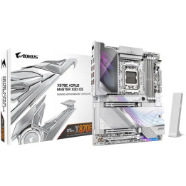 Дънна платка Gigabyte X870E Aorus Master X3D Ice, AMD AM5, DDR5, Wi-Fi 7 - X870E A MASTER X ICE - 1