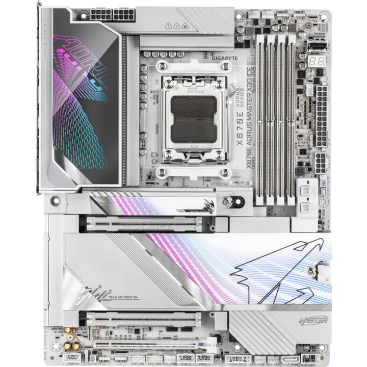 Дънна платка Gigabyte X870E Aorus Master X3D Ice, AMD AM5, DDR5, Wi-Fi 7 - X870E A MASTER X ICE - 11