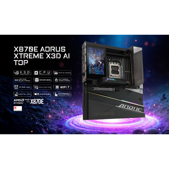Дънна платка Gigabyte X870E Aorus Xtreme X3D AI Top, AMD AM5, DDR5, Wi-Fi 7 - X870E A XTR X AI TOP - 2