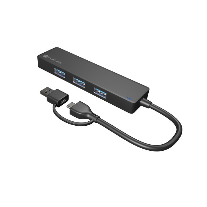 USB хъб Natec Mayfly, 4x USB 3.0 Type-C + USB-A адаптер - NHU-2023 - 2