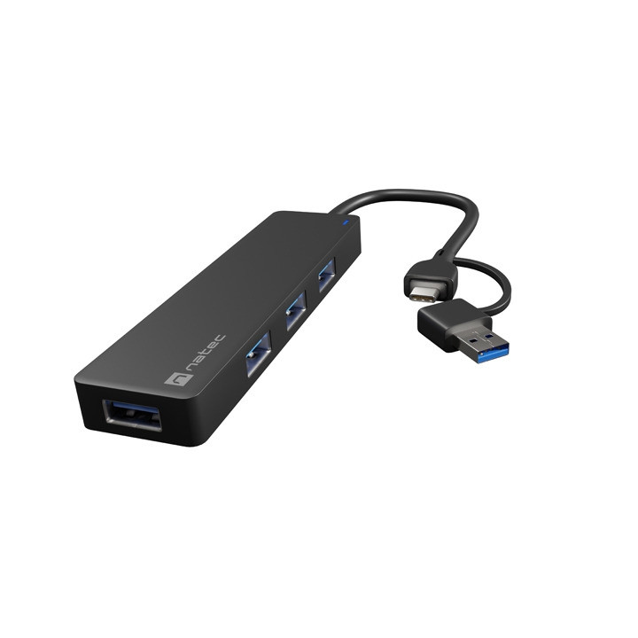 USB хъб Natec Mayfly, 4x USB 3.0 Type-C + USB-A адаптер - NHU-2023 - 4