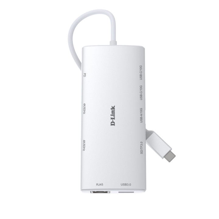 Докинг станция D-Link 10-in-1, USB-C 3.1, 2x HDMI 2.0, RJ45 Gigabit, 2x USB-C 10Gbps, 2x USB-A, SD/microSD, PD - DUP-A01 - 2