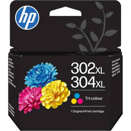 Консуматив HP 302XL/304XL, Tri-color (Cyan, Magenta, Yellow), 7ml, ~300 страници - B7RT8AE - 1