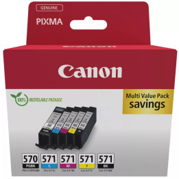 Консуматив Canon PGI-570/CLI-571, Multipack 5 цвята (PGBK/BK/C/M/Y) - 0372C006AA - 1