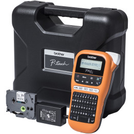Етикираща система Brother PT-E110VP, QWERTY клавиатура, кирилица, LCD дисплей, 3.5-12mm ленти - PTE110VPR1 - 1