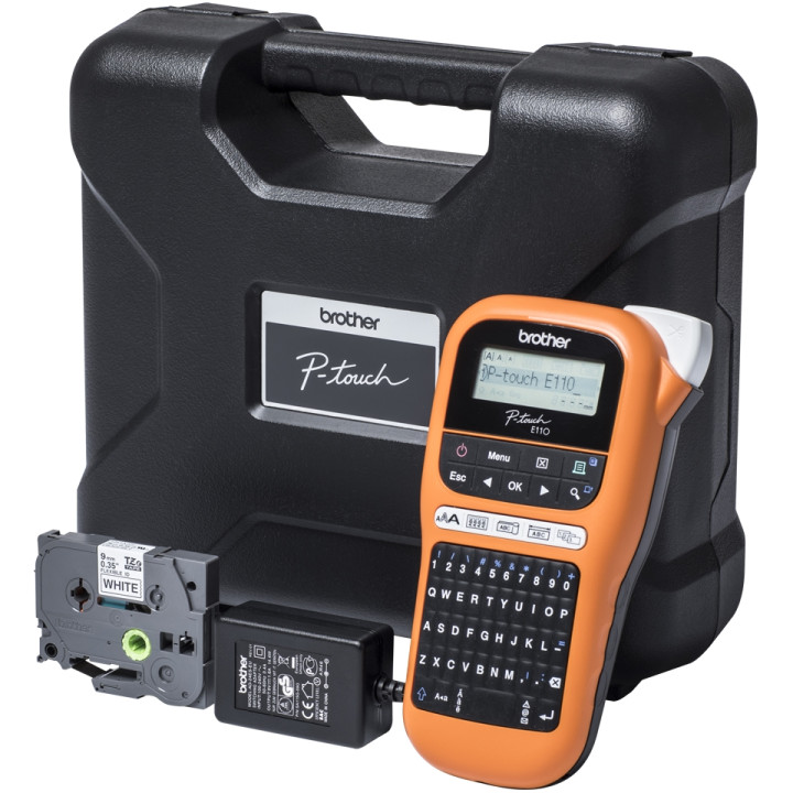Етикираща система Brother PT-E110VP, QWERTY клавиатура, кирилица, LCD дисплей, 3.5-12mm ленти - PTE110VPR1 - 1