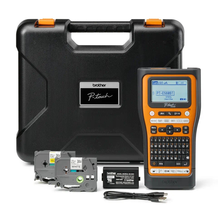 Етикираща система Brother PT-E560BTVP, Handheld Industrial, 180 dpi, LCD екран, USB/Bluetooth - PTE560BTVPQL1 - 1