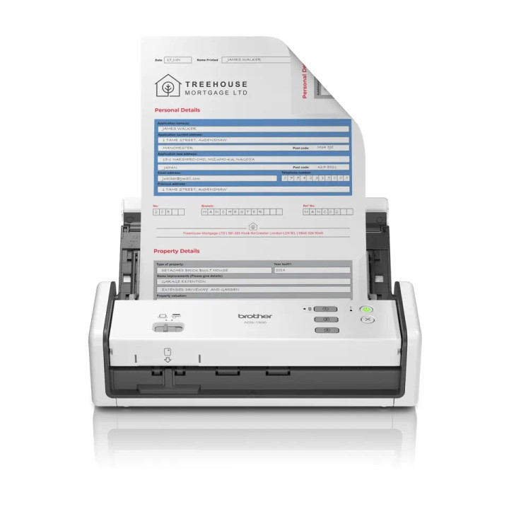 Скенер Brother ADS-1300, Sheet-fed, 600x600 dpi, 30 ppm, USB Type-C - ADS1300TC1 - 1
