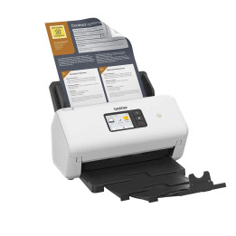 Скенер Brother ADS-4550WTC1, Desktop Document Scanner, Dual CIS, 35 ppm/70 ipm, 600x600 dpi, ADF 60 листа, USB 3.0/LAN/Wi-Fi - A