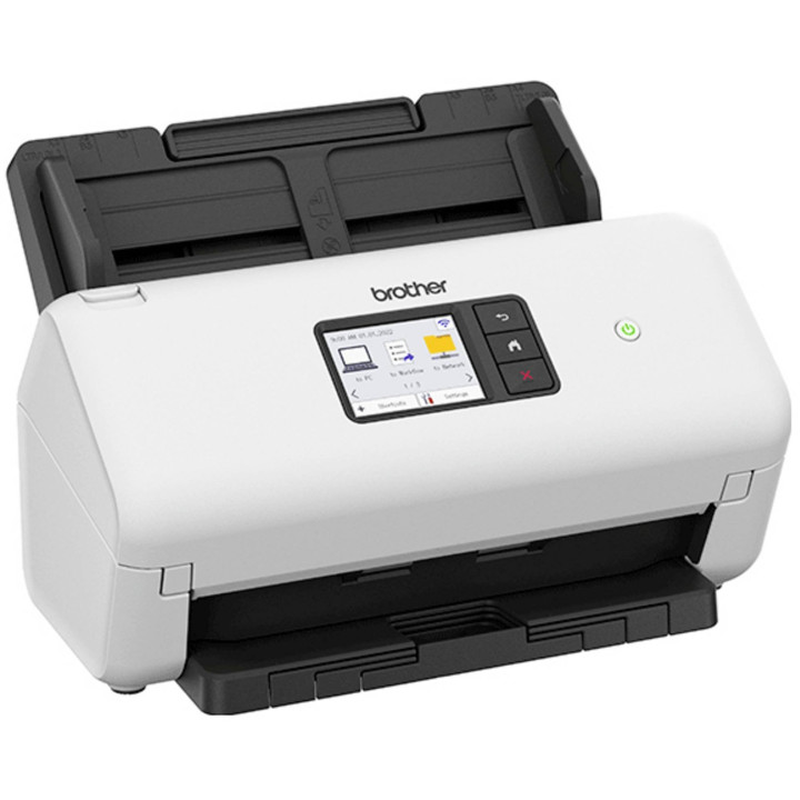 Скенер Brother ADS-4550WTC1, Desktop Document Scanner, Dual CIS, 35 ppm/70 ipm, 600x600 dpi, ADF 60 листа, USB 3.0/LAN/Wi-Fi - A