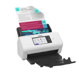 Скенер Brother ADS-4700W, Desktop Document Scanner, 40 ppm/80 ipm, 600x600 dpi, ADF 80 листа, USB 3.0/LAN/Wi-Fi - ADS4700WTF1 - 