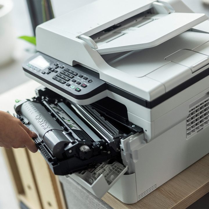 Лазерно многофункционално устройство Brother MFC-B7800DN, Print/Copy/Scan/Fax, 34 ppm, 1200x1200 dpi, ADF 50 sheets, USB/LAN - M