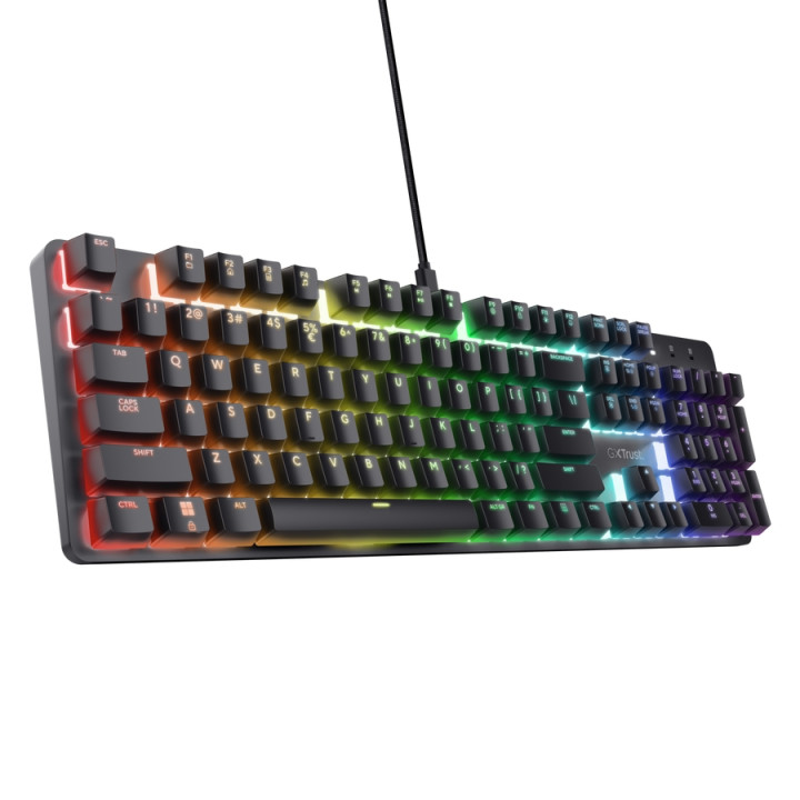 Механична геймърска клавиатура TRUST GXT 871 Zora, RGB подсветка, US Layout - 25510 - 1