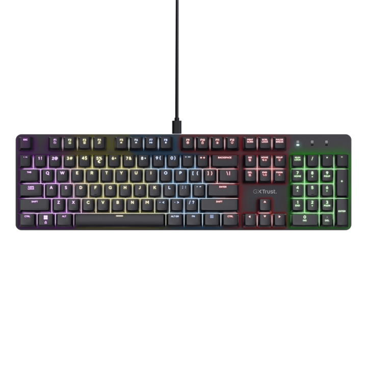 Механична геймърска клавиатура TRUST GXT 871 Zora, RGB подсветка, US Layout - 25510 - 4